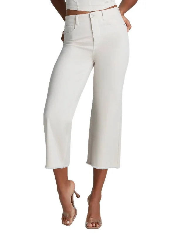 Women’s satin pants for luxurious feel -Do It All Denim High-Rise Cropped Wide Leg Jean In Porcelain