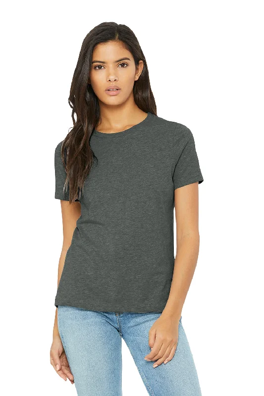 Women’s tops with adjustable straps -Bella + Canvas Womens CVC Short Sleeve Crewneck T-Shirt - Heather Deep Grey