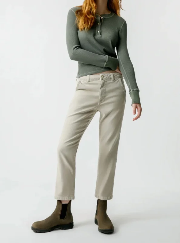 Women’s knitted pants for cozy lounging -Easy Trouser Straight Pants In Pumice