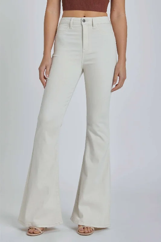 Women’s straight-cut pants for classic appeal -Slim Fit Flare Jean In Off White