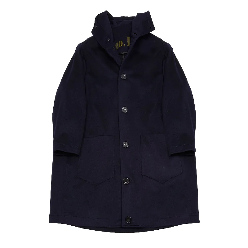 Women’s hooded coats for extra warmth -Cini Venezia Capospalla Unomeno Coat in Dark Blue