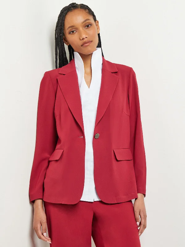 Women’s utility coats for functionality and style -Notch Collar Crepe Blazer