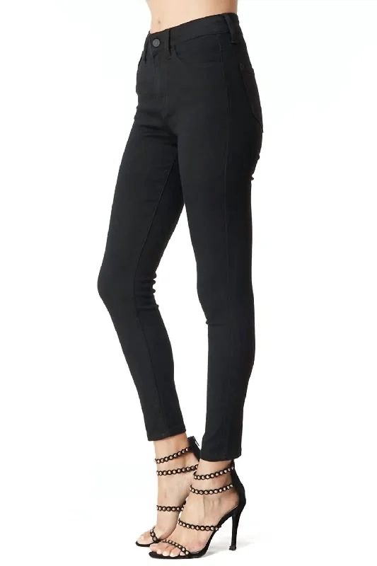 Women’s silk pants for luxurious nights out -High Rise Skinny Jeans In Black