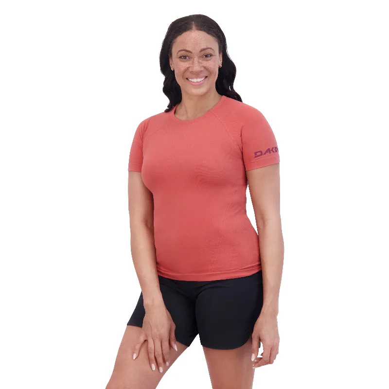 Soft women’s tops for sensitive skin -Seamless Tee Women's - Mineral Red