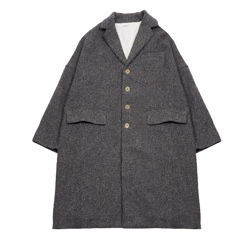 Women’s blazer coats for office attire -Album Di Famiglia Wool/Hemp Loose Coat in Pepper