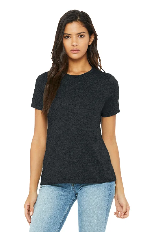 Women’s tops with tiered design for volume -Bella + Canvas Womens CVC Short Sleeve Crewneck T-Shirt - Heather Dark Grey