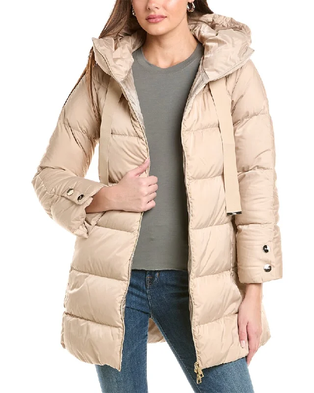 Women’s detachable hood coats for flexible style -Herno A-Shape Raso Down Coat