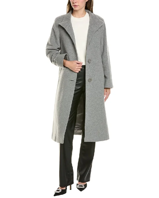 Long women’s coats for cold weather -Cinzia Rocca Long Wool & Cashmere-Blend Coat