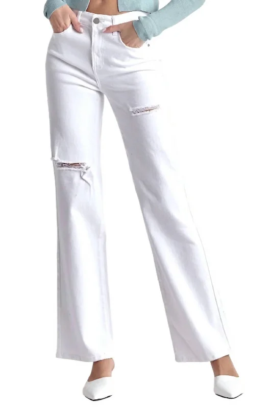 Women’s skinny jeans for everyday comfort -Wide Leg Jean In White