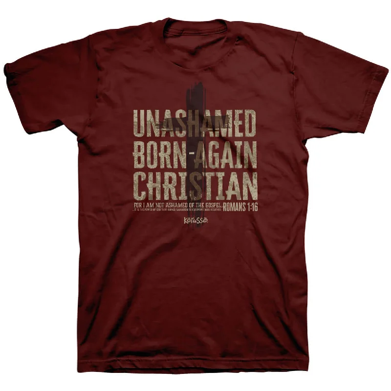 Crochet women’s tops for boho chic style -Kerusso Christian T-Shirt Born Again And Unashamed