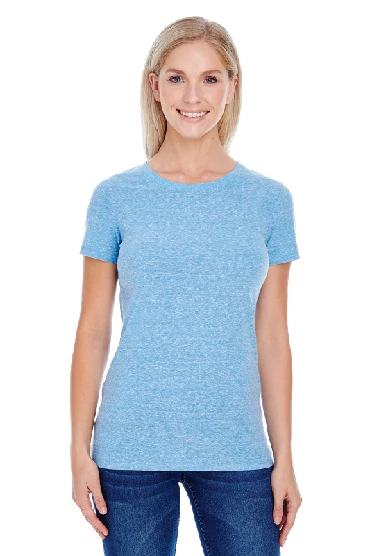 Women’s tops with ruched details for texture -Threadfast Apparel Womens Short Sleeve Crewneck T-Shirt - Royal Blue