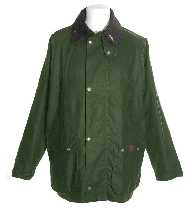 Women’s trench coats with tie waist -W10 - Burley Wax Jacket (Vented) - GREEN