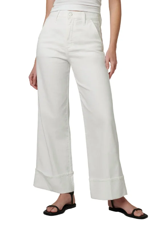 Women’s denim jeans for casual outfits -Trixie Trouser With Wide Cuff In Optic White