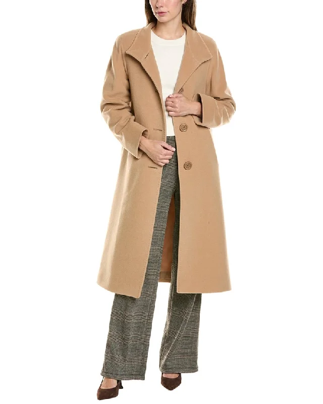 Plus size women’s coats for warmth -Cinzia Rocca Long Wool & Cashmere-Blend Coat