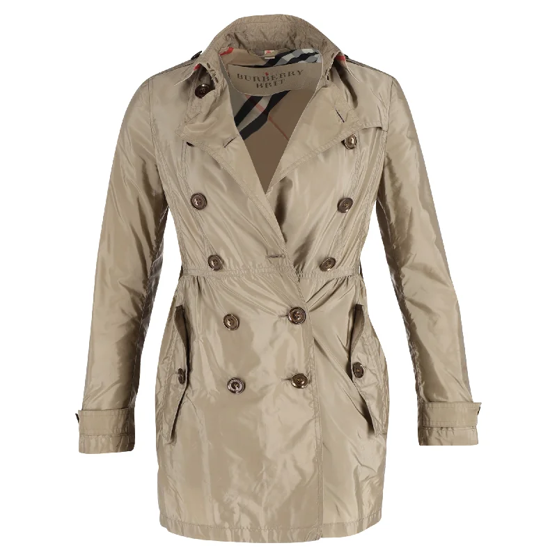 Women’s parkas for extreme cold weather -Burberry Brit Rain Trench Coat in Brown Polyester