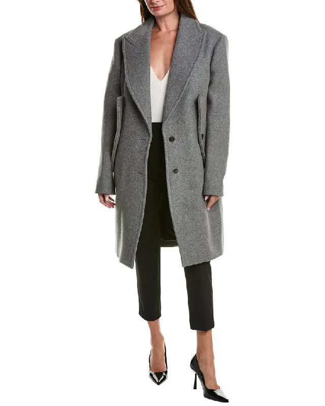 Women’s cashmere coats for luxury and warmth -Michael Kors Collection Reefer Slit Sleeve Wool Coat