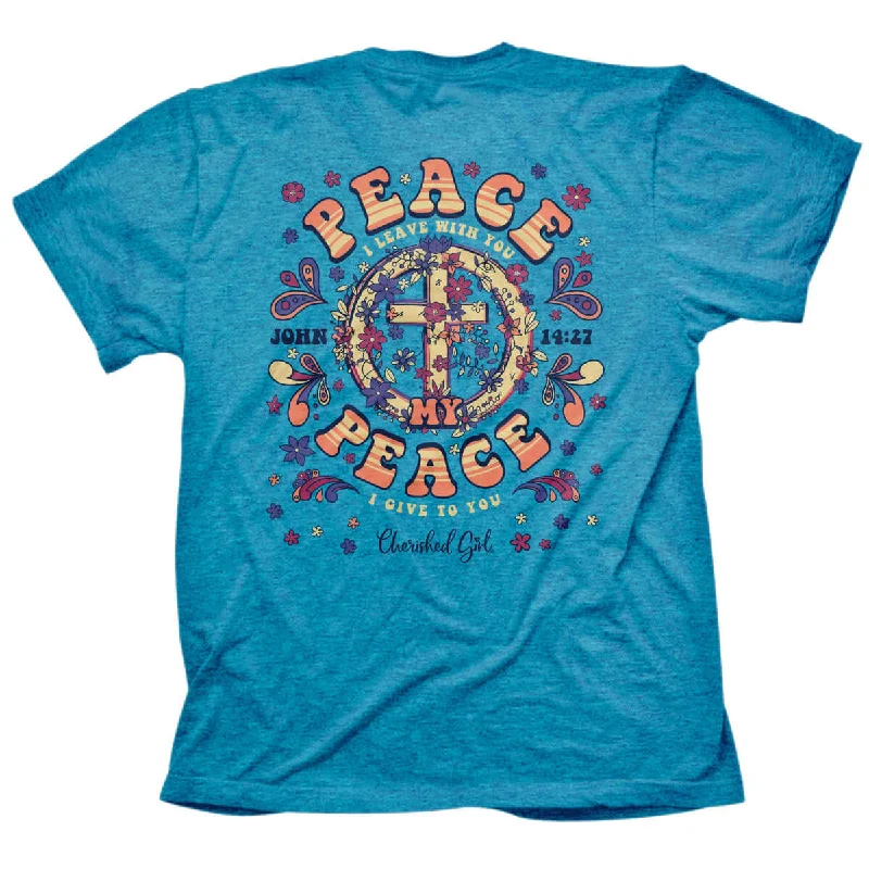 Women’s tops with mock neck style -Cherished Girl Womens T-Shirt Peace