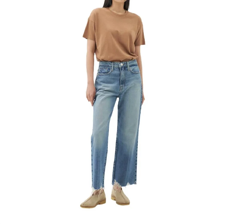 Women’s silk pants for luxurious nights out -Le Jane Crop Jeans In Varsity Blues Modern Chew