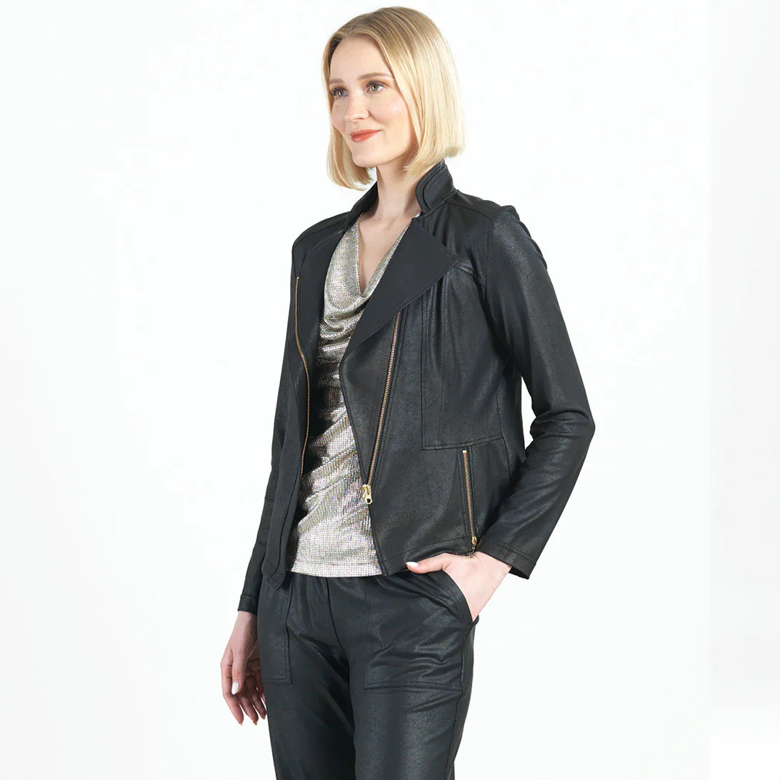 Women’s camo coats for military-inspired style -Liquid Leather™ Signature Jacket - Black