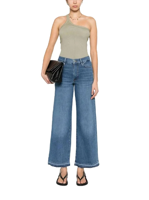 Women’s breathable pants for summer activities -Le Slim Palazzo Jeans In Jetty