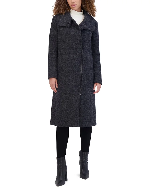 Women’s parka coats for snowboarding trips -Andrew Marc Geller Wool-Blend Coat