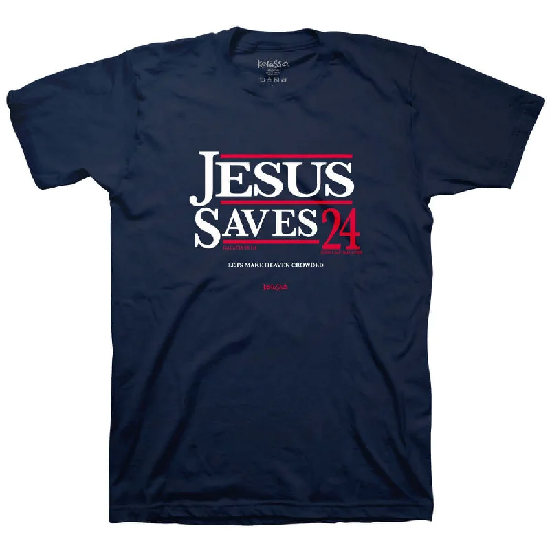 Women’s tops for travel comfort -Kerusso Christian T-Shirt Jesus Saves '24