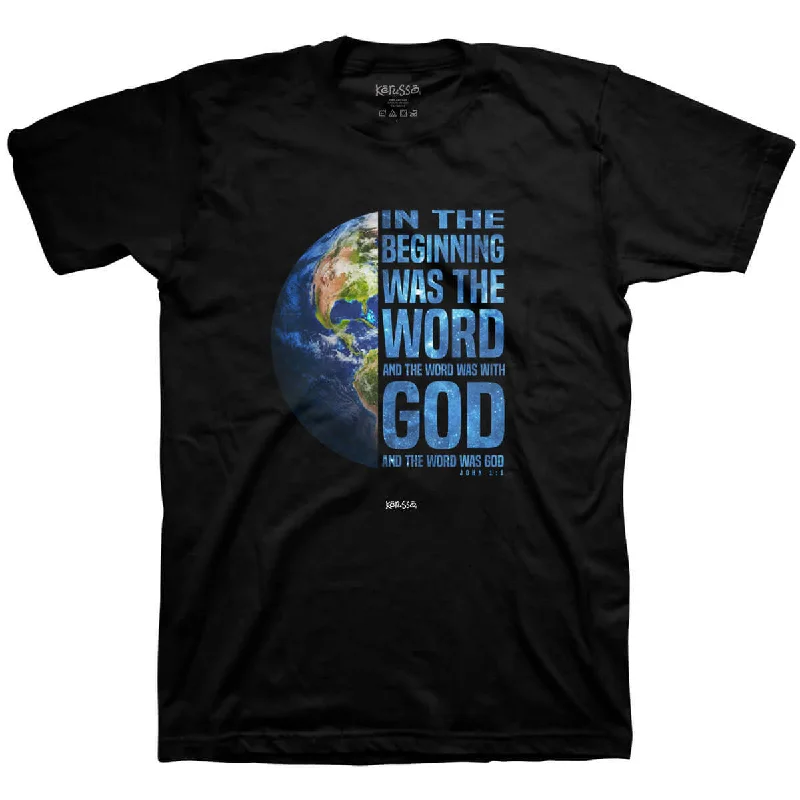 Women’s tops for layering over camisoles -Kerusso Christian T-Shirt In The Beginning God Created