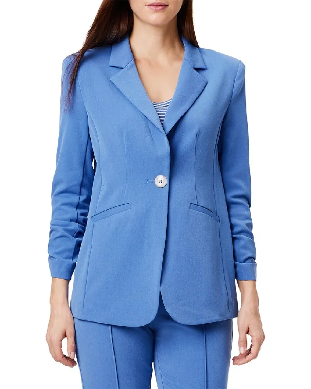 Women’s double-breasted coats for sophisticated style -NIC+ZOE Scrunch Sleeve Avenue Jacket