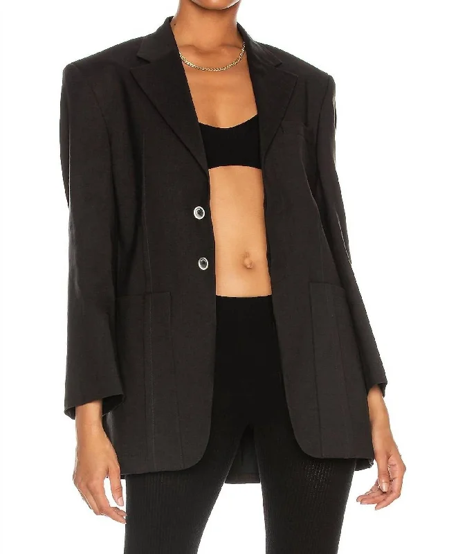 Women’s satin coats for glamorous looks -La Veste D'homme Blazer Jacket In Black