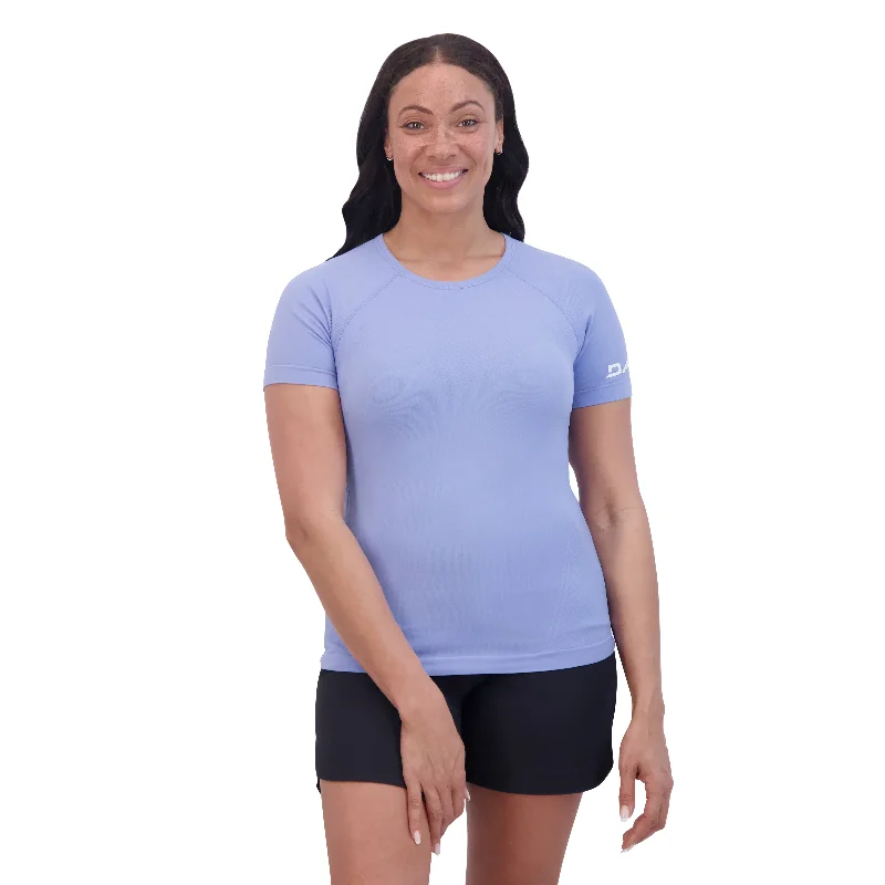 Women’s sleeveless tops for summer vacations -Seamless Tee Women's - Hydrangea