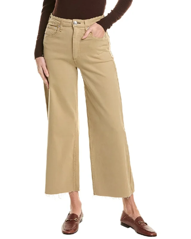 Women’s cargo leggings for comfort and function -rag & bone Andi Beige High-Rise Wide Leg Jean