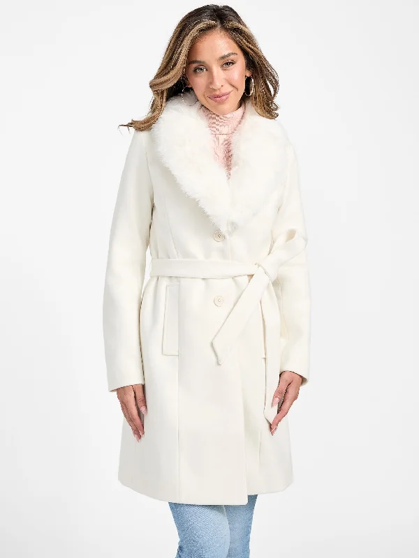 Women’s herringbone coats for sophisticated style -Cheryl Faux-Fur Coat