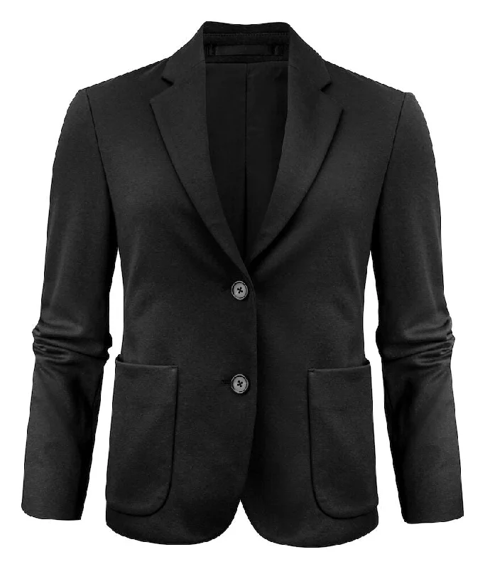 Wool blend women’s coats for warmth and comfort -Casual Blazer Black Woman