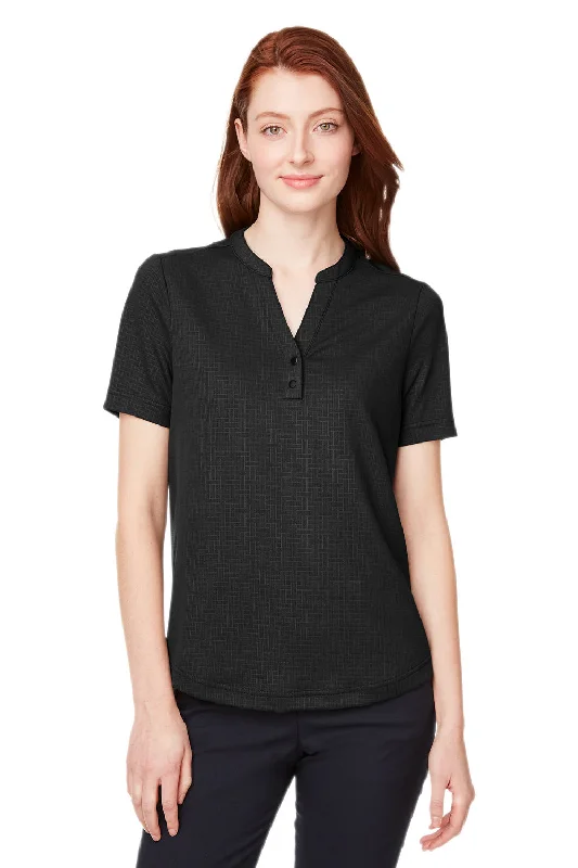 Women’s cotton blend tops for breathability -North End Womens Replay Recycled Moisture Wicking Short Sleeve Polo Shirt - Black