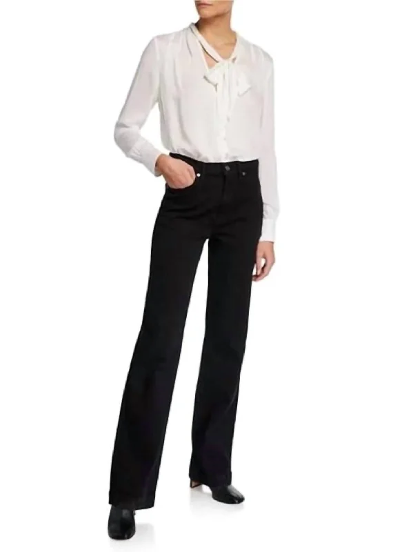 Comfortable women’s pants for everyday wear -Alexa Trouser Jean In Black Velvet