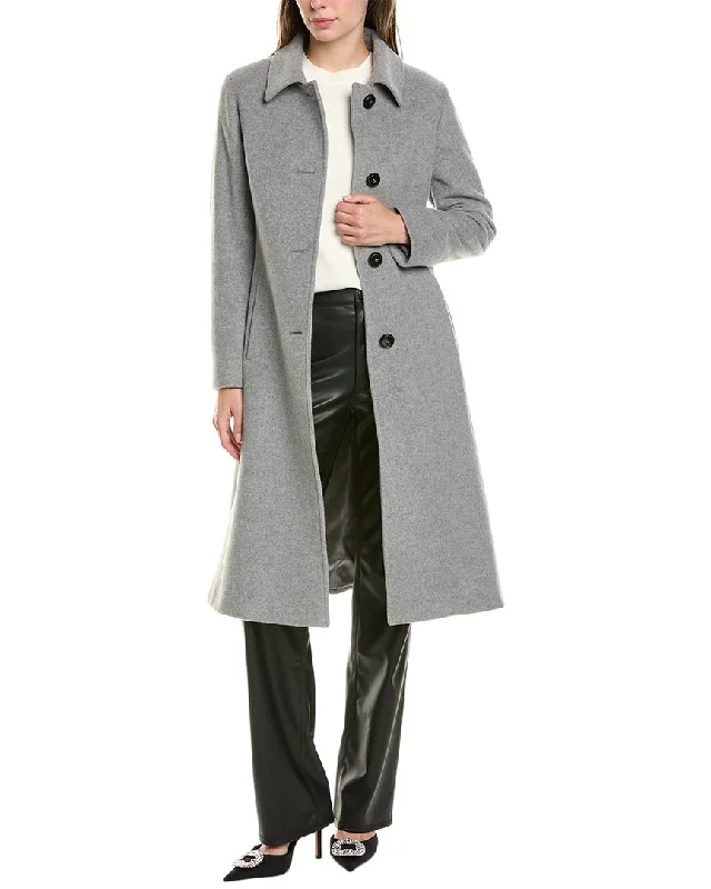 Lightweight women’s coats for mild weather -Cinzia Rocca Long Wool & Cashmere-Blend Coat