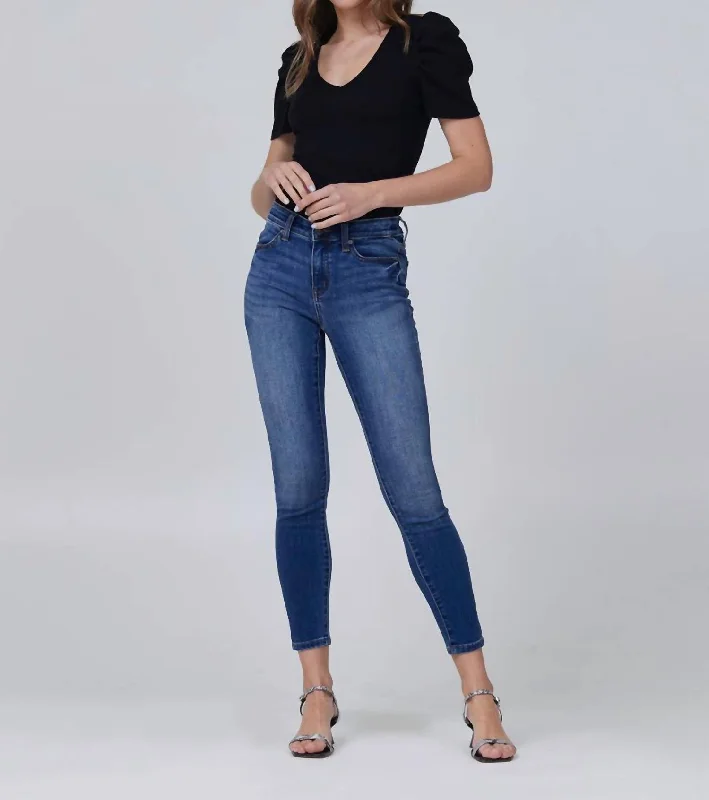 Women’s bootcut jeans for everyday wear -Louise Mid-Rise Skinny Ankle Jeans In Damen