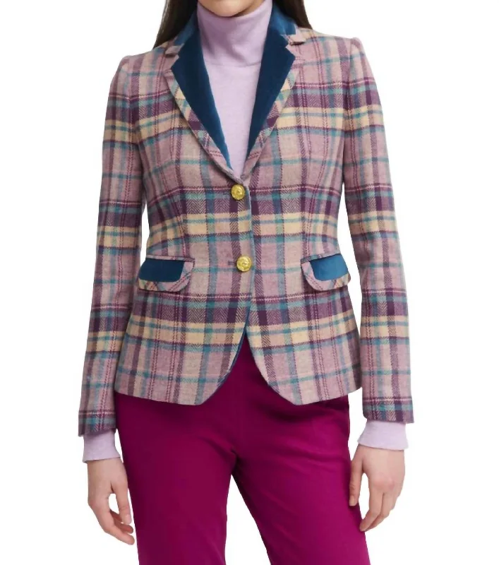 Stylish women’s coats for winter -Zaragoza Tweed Blazer In Purple