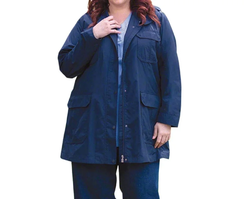 Women’s military coats for bold fashion -Spencer Long Sleeve Jacket - Plus Size In Navy Spencer