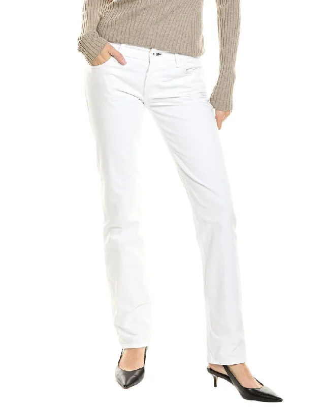 Women’s low-rise pants for trendy style -rag & bone Piper Bright White Low-Rise Straight Jean