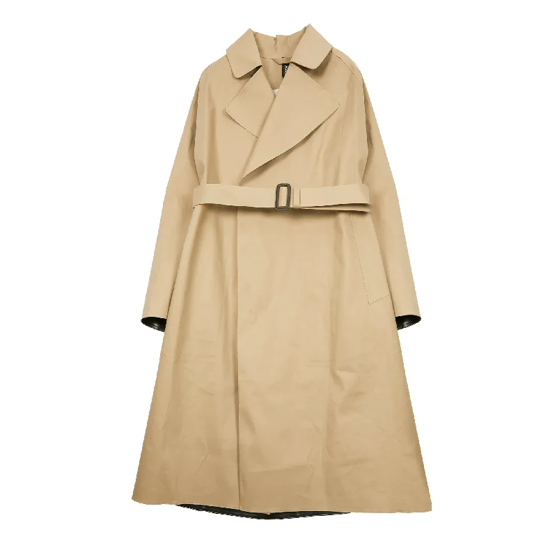 Women’s military-style coats for bold look -Mackintosh Women's Kintore Bonded Cotton Overcoat in Fawn