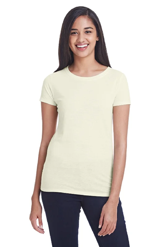 Simple women’s tops for minimalist wardrobe -Threadfast Apparel Womens Short Sleeve Crewneck T-Shirt - Cream