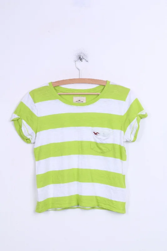 Tunic women’s tops for casual comfort -HOLLISTER California Womens M Shirt Striped Green Cotton