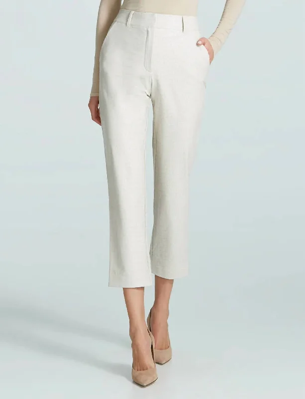 Women’s bohemian pants for free-spirited style -Women's Faux Leather Trouser In Ivory