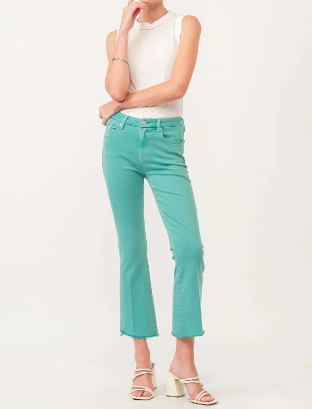 Women’s wide-leg trousers for elegant fit -Jeanne Flare Aquatic