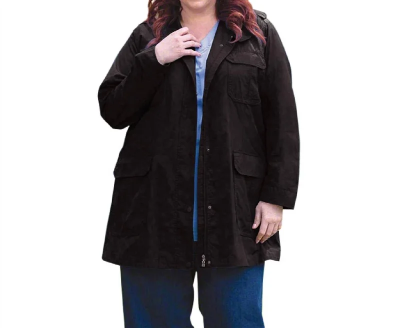 Women’s cropped coats for modern style -Spencer Long Sleeve Jacket - Plus Size In Black Spencer