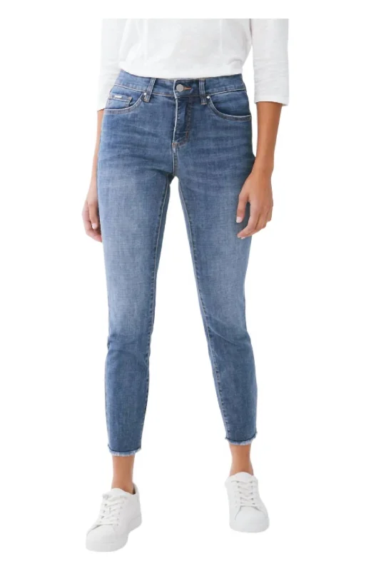 Women’s cropped pants for warm weather -Christina Slim Ankle Jeans In Medium Wash