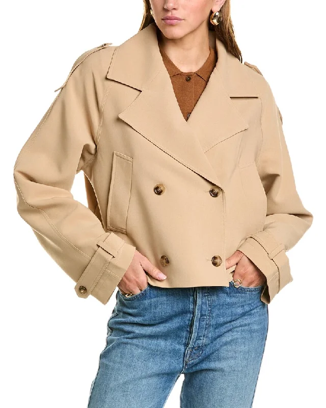 Short women’s coats for a trendy appearance -Sophie Rue Cropped Mini Trench Coat