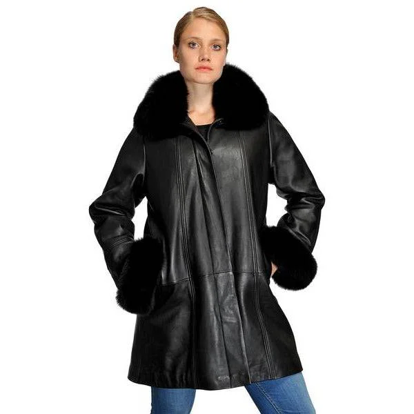 Women’s slim-fit coats for sleek silhouette -Mason & Cooper Kim Lamb with Fox Collar Coat