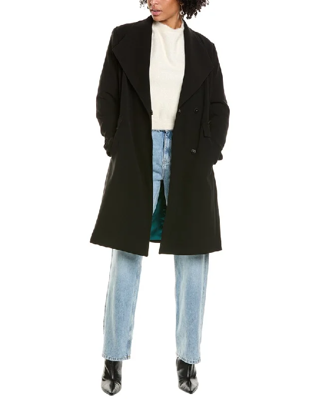 Women’s faux fur coats for luxe look -Via Spiga Crepe Coat